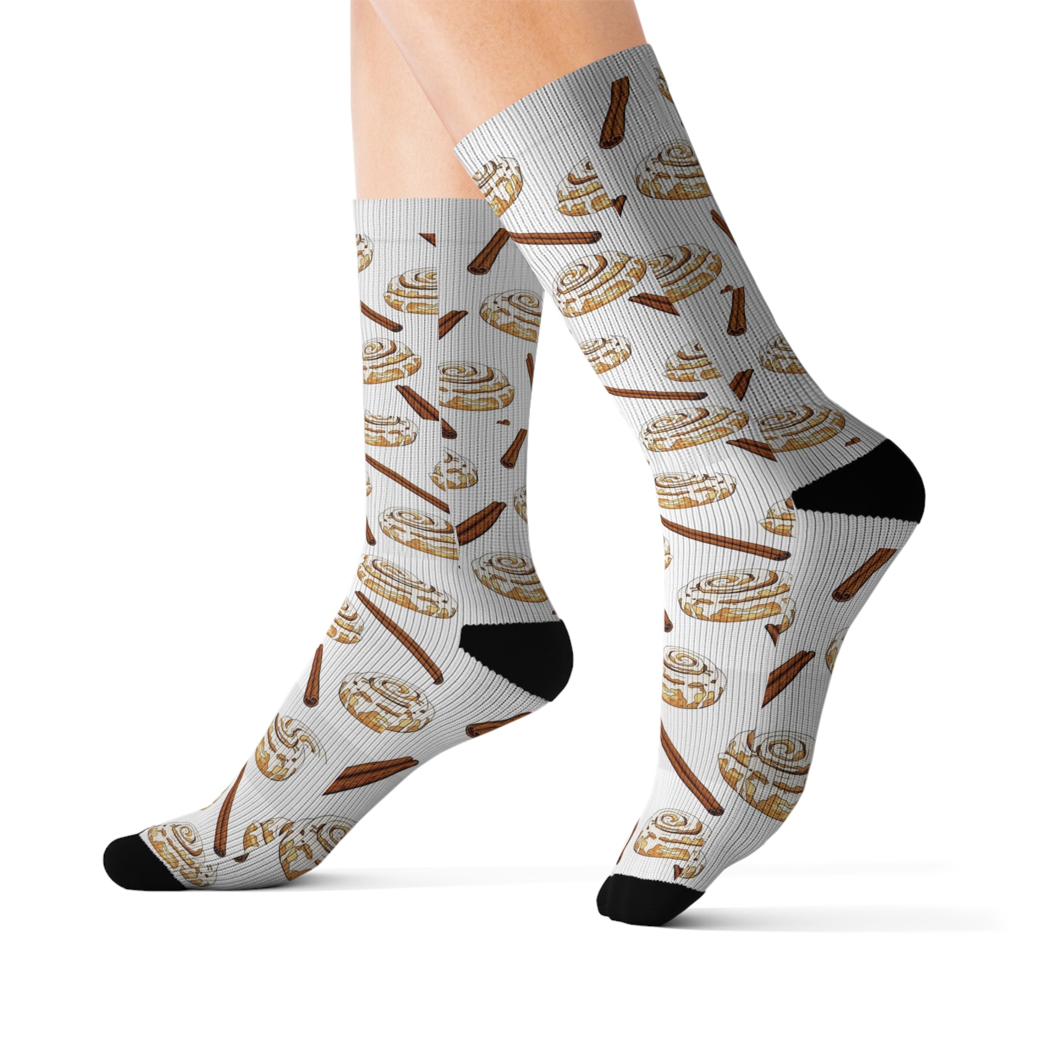 Cinnamon Roll Socks | Cozy Socks, Foodie Gift, Fun Sockwear, Cute Accessories, Baking Lover Gift