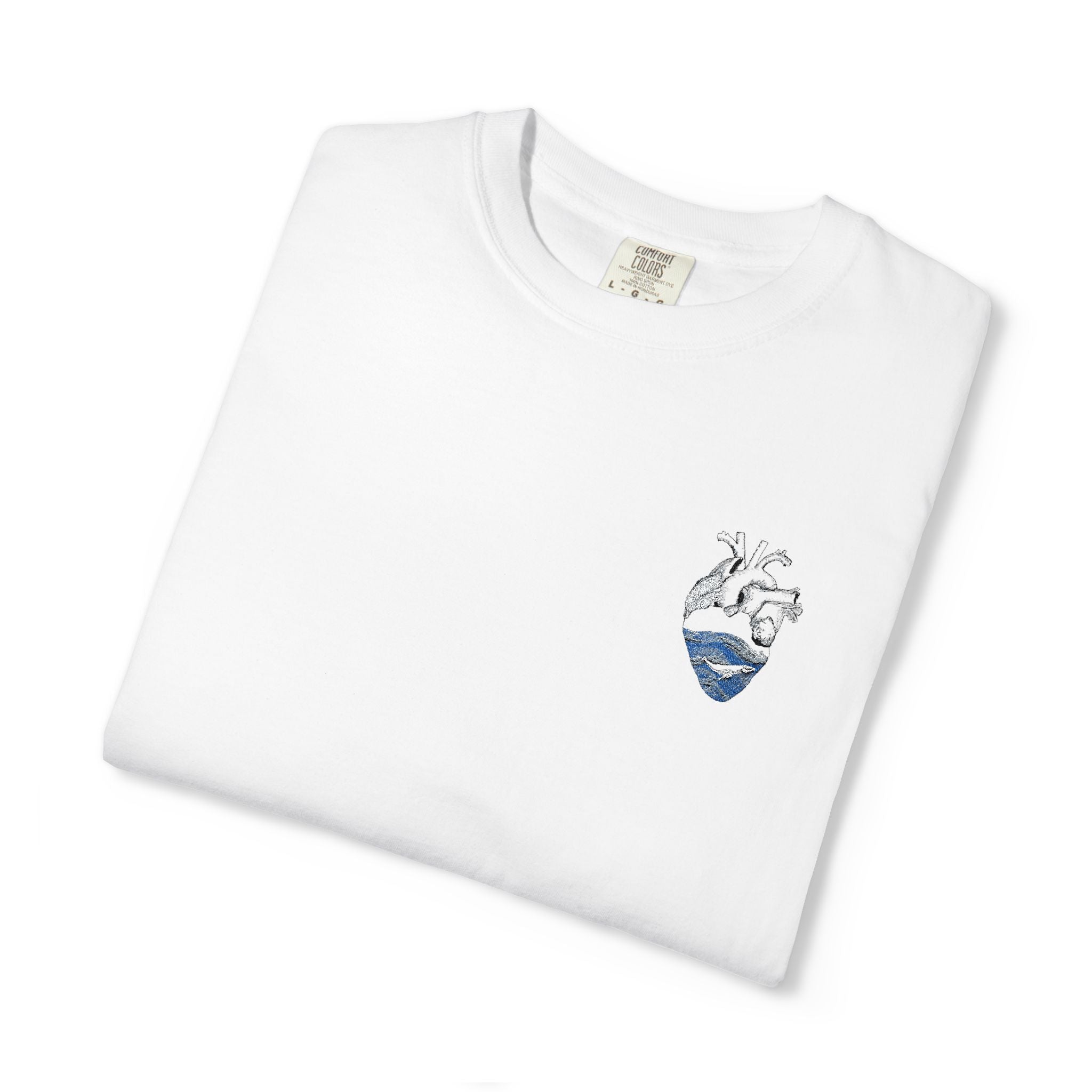 Floral Heart Unisex Garment-Dyed T-Shirt, Casual Tee