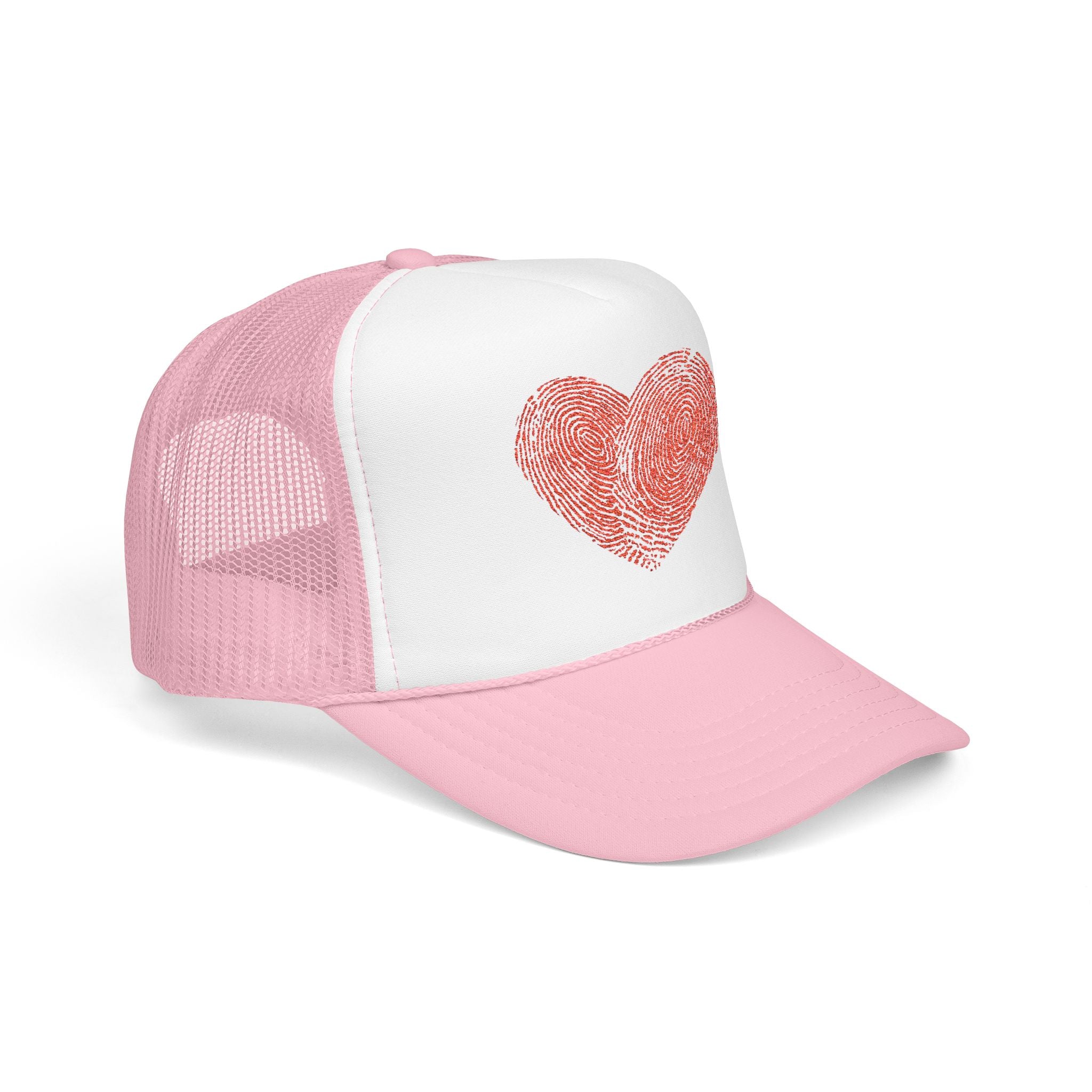 Stylish Foam Trucker Hat with Heart Embroidery