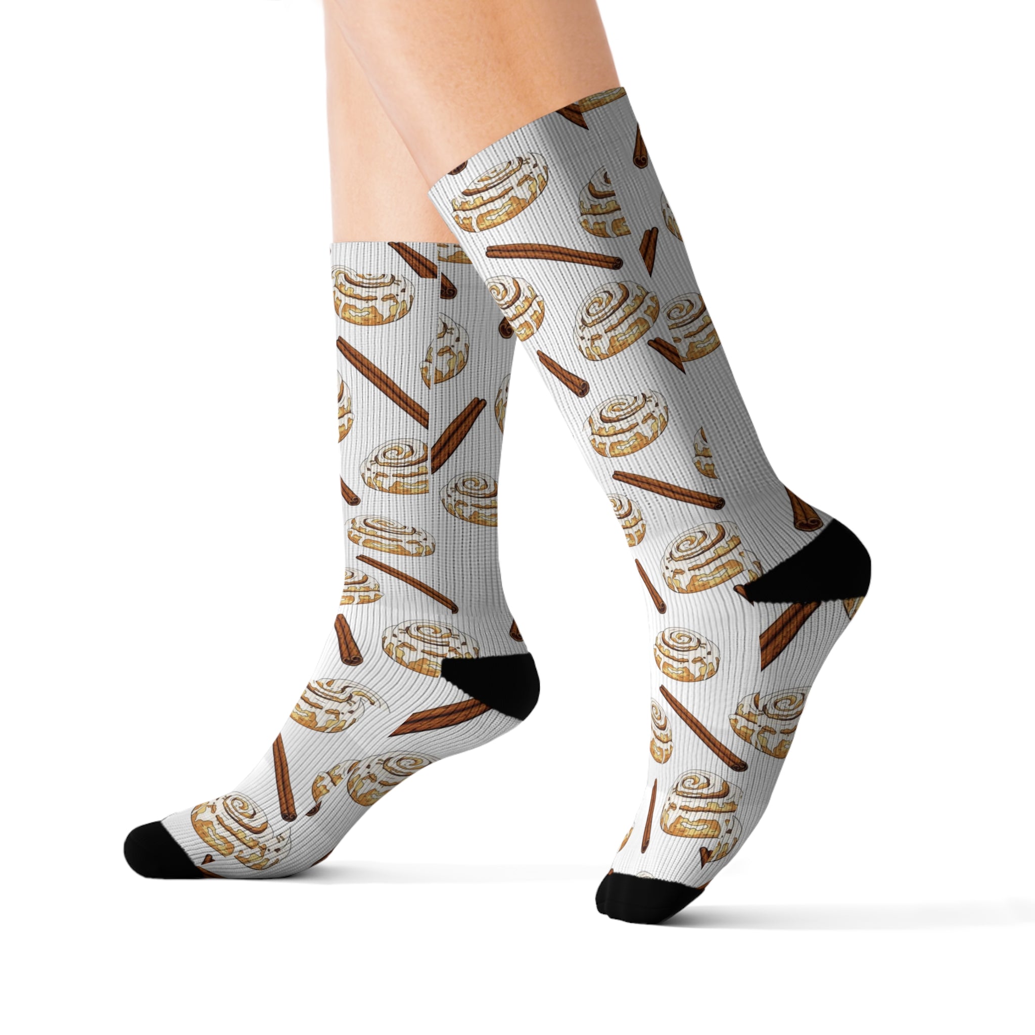 Cinnamon Roll Socks | Cozy Socks, Foodie Gift, Fun Sockwear, Cute Accessories, Baking Lover Gift