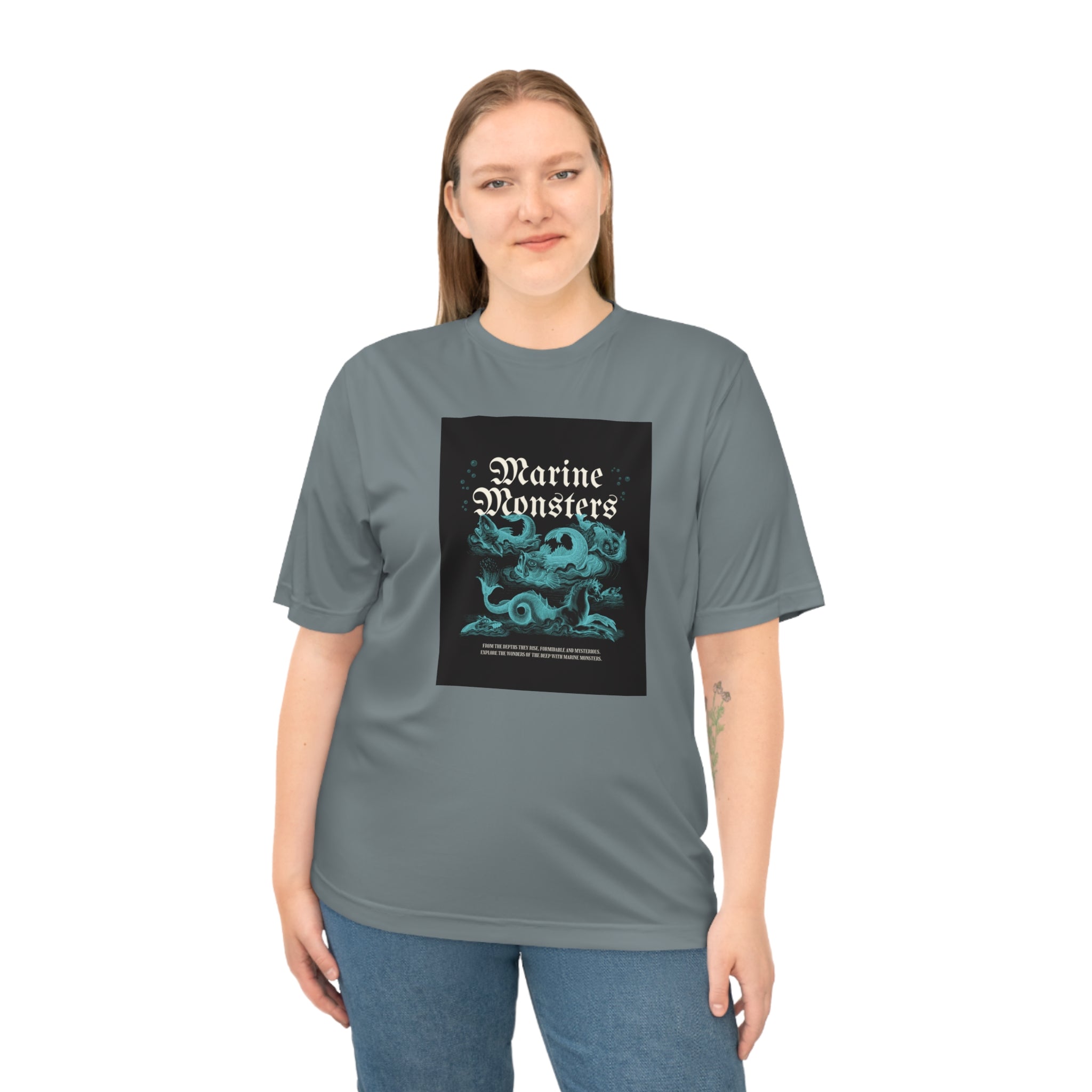 Marine Monsters Unisex Performance T-Shirt, Graphic Tee for Ocean Lovers, Casual Wear, Beach Days, Gift for Adventurers, Everyday Comfort