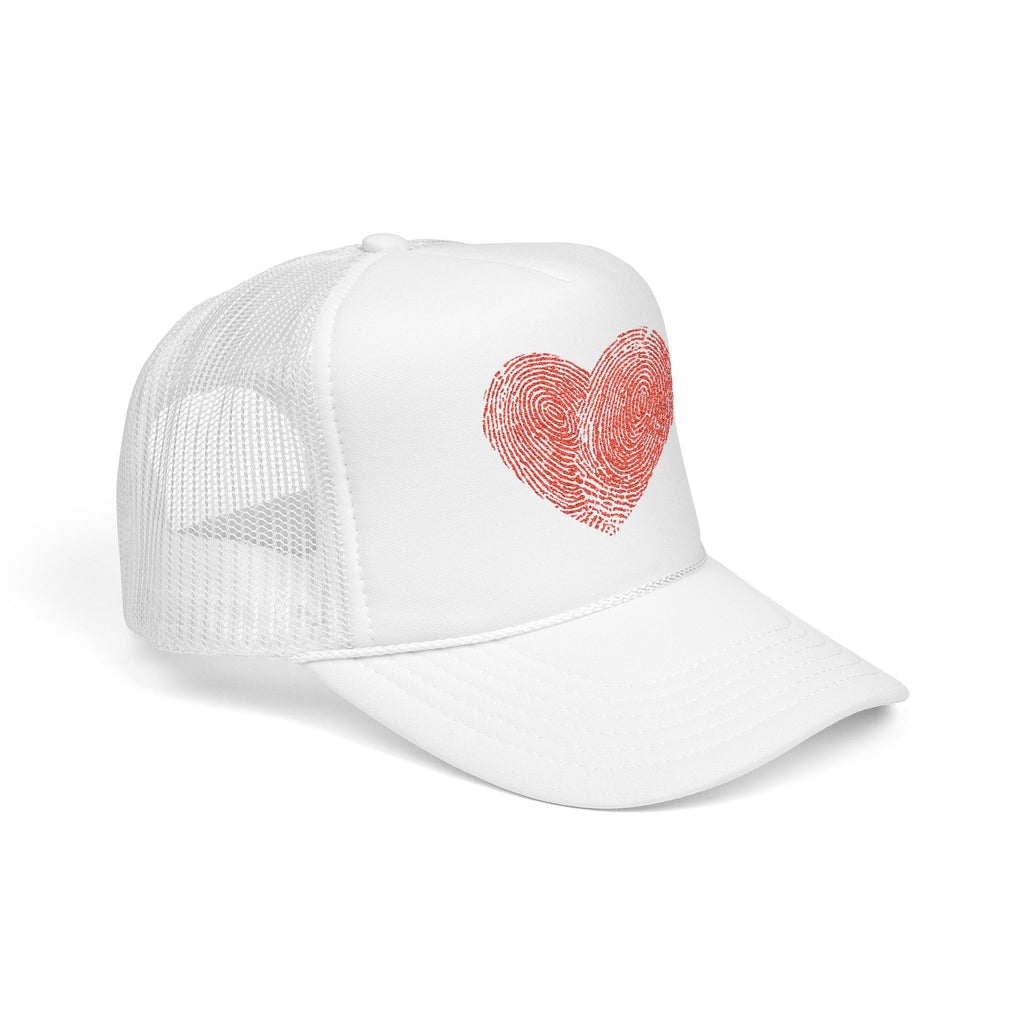 Stylish Foam Trucker Hat with Heart Embroidery