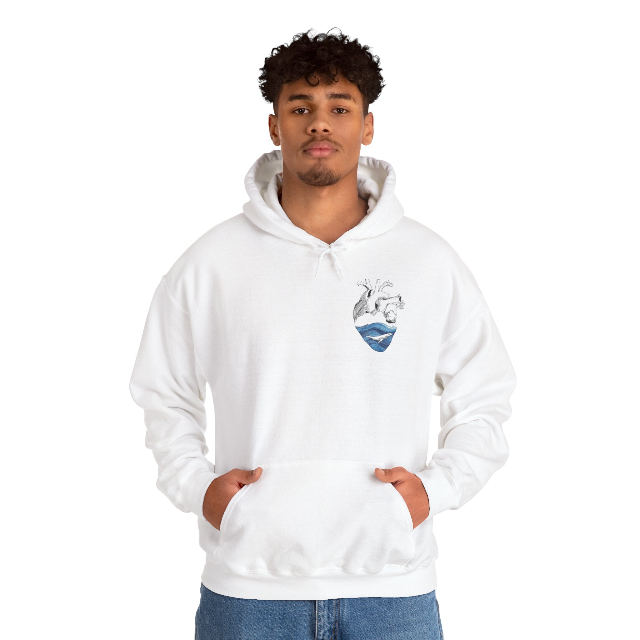 Cozy Ocean Waves Hooded Sweatshirt - Unisex Sweatshirt for Beach Lovers