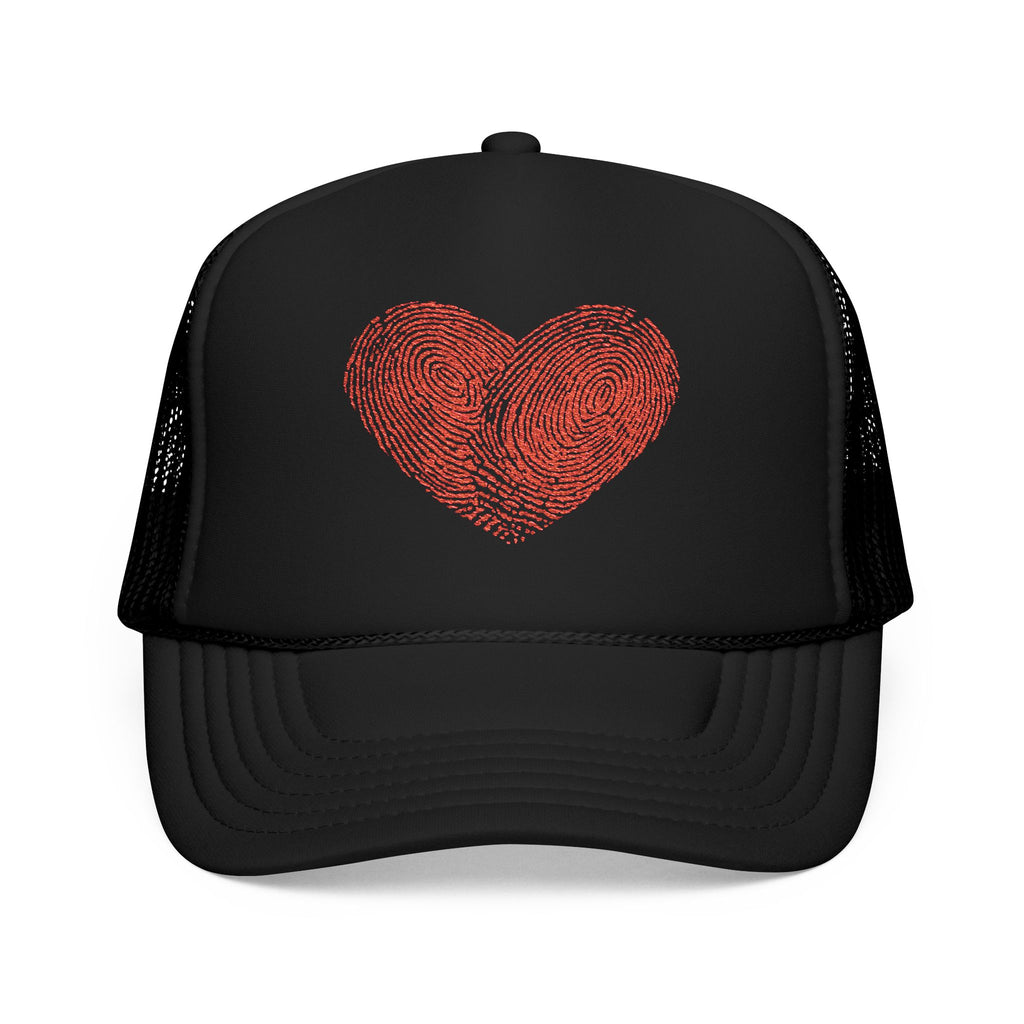 Stylish Foam Trucker Hat with Heart Embroidery