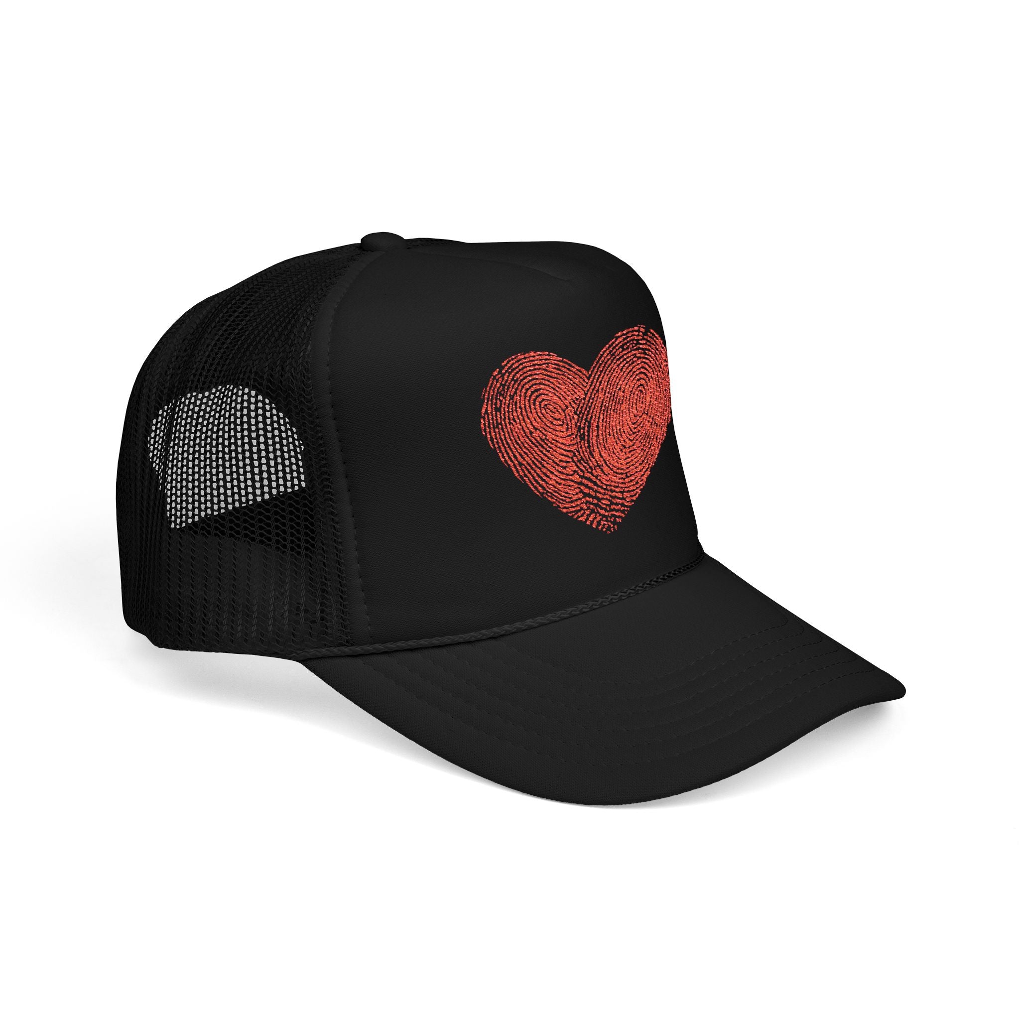 Stylish Foam Trucker Hat with Heart Embroidery