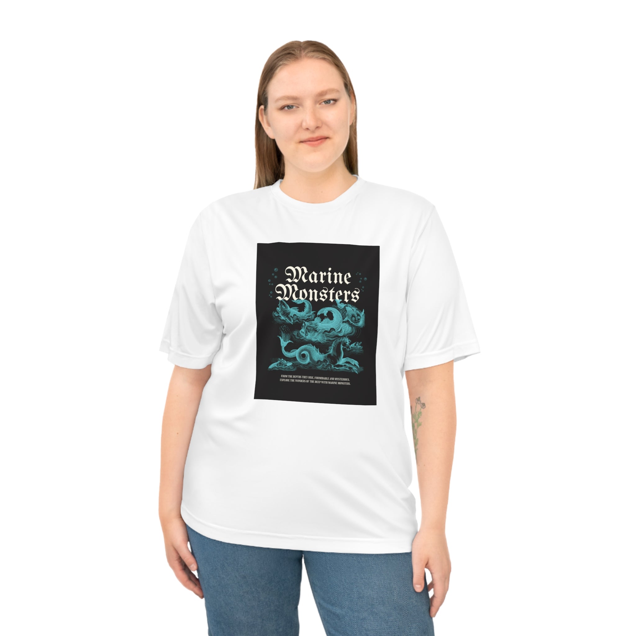 Marine Monsters Unisex Performance T-Shirt, Graphic Tee for Ocean Lovers, Casual Wear, Beach Days, Gift for Adventurers, Everyday Comfort
