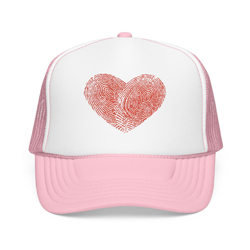 Stylish Foam Trucker Hat with Heart Embroidery
