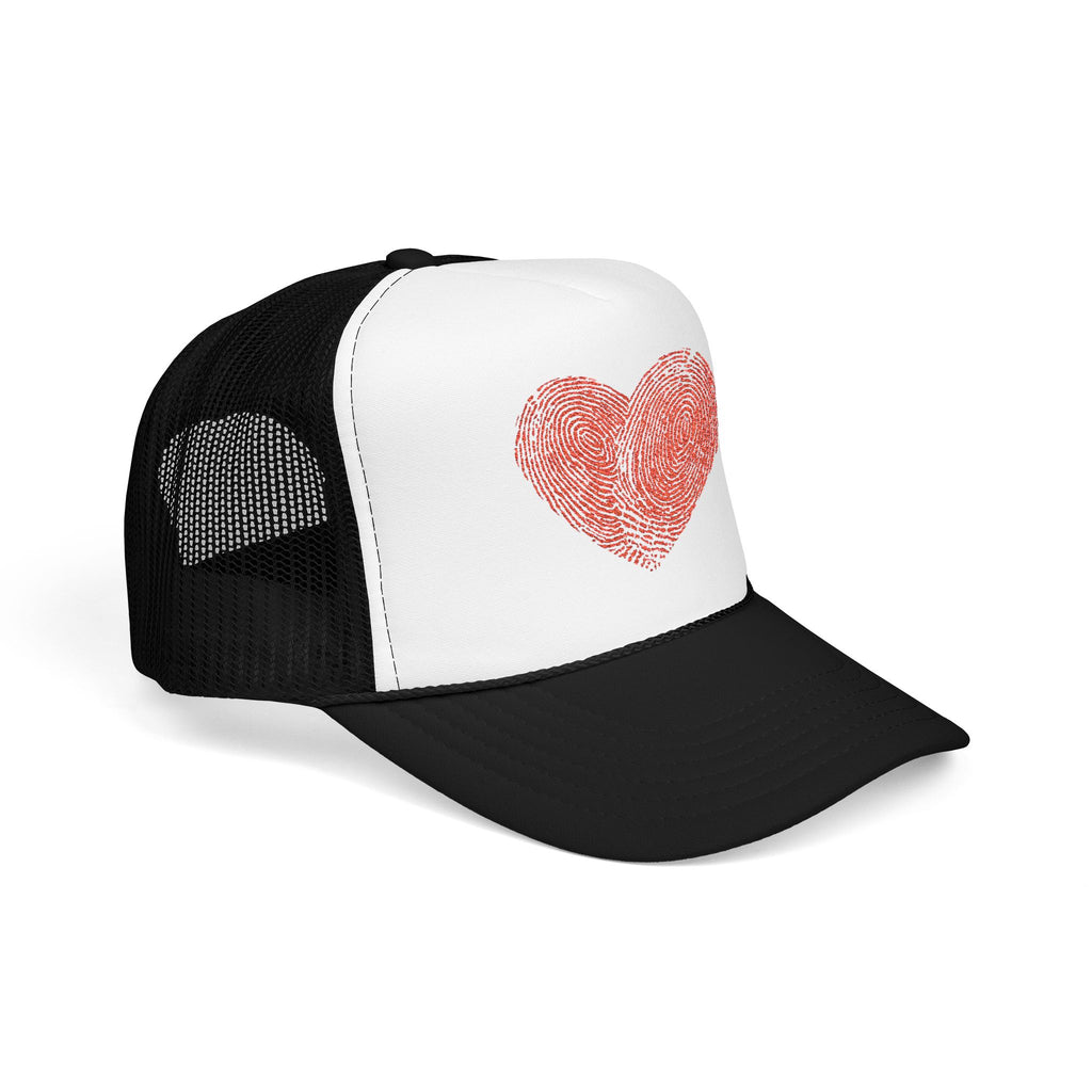 Stylish Foam Trucker Hat with Heart Embroidery